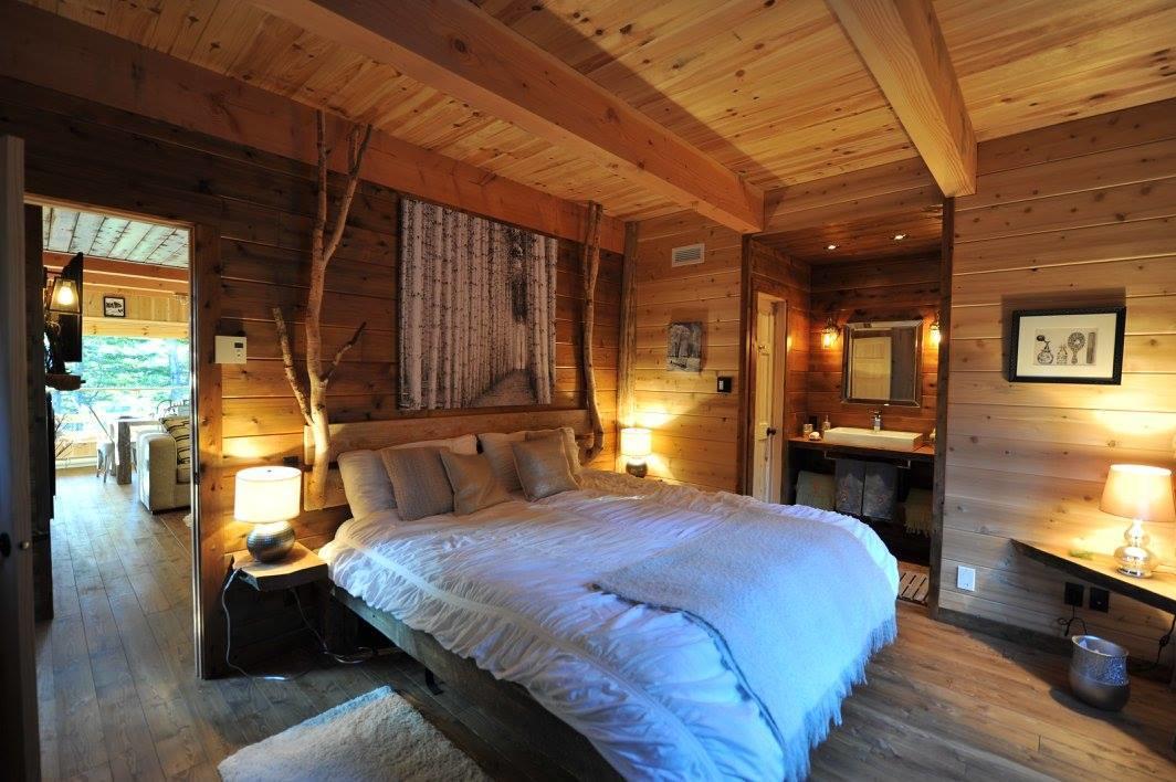 Les Bouleaux - Les Chalets Spa Canada Ла Мале Екстериор снимка