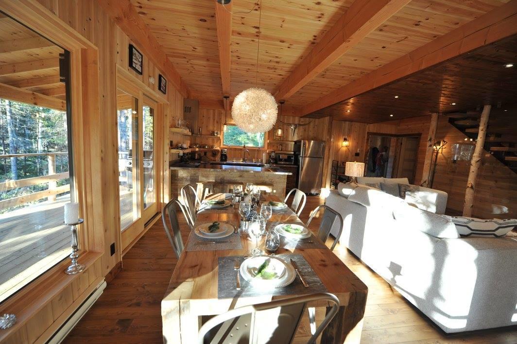 Les Bouleaux - Les Chalets Spa Canada Ла Мале Екстериор снимка