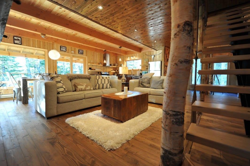 Les Bouleaux - Les Chalets Spa Canada Ла Мале Екстериор снимка
